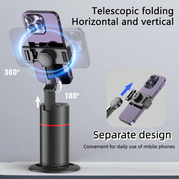 360° Smart Face Body Tracking Selfie Telefonholder Uden App Til Tik Tok, Vlog, Live Broadcast