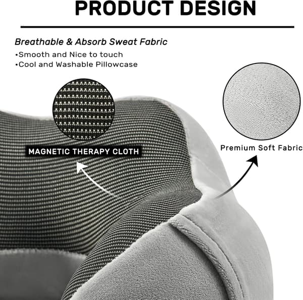Nackkudde Memory Foam Portabel Komfort U-formad Nackskydd Resekudde Grå