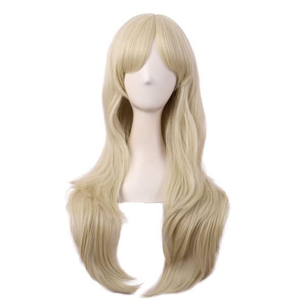 Paryk Anime lang krøllet paryk 70CM (guld)