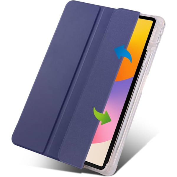 Fullständigt Skydd Transparent Baksida Ställfodral för Xiaomi Redmi Pad Pro 12.1 Tum med Auto Wake/Sleep Funktion Blå