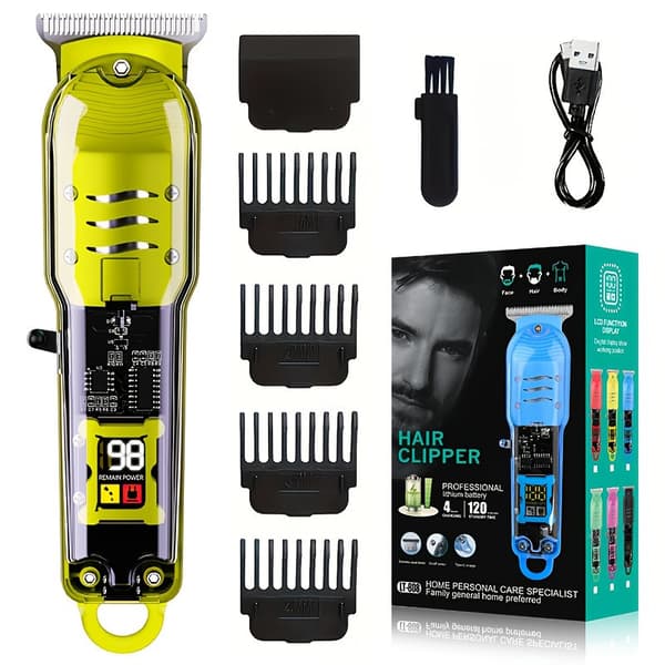 Hårklipper, Trådløs digital shaver (gul)