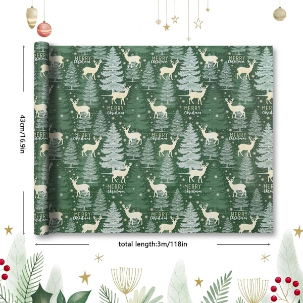 Julklappspapper Älgmönsterpapper (43CMX 300CM)