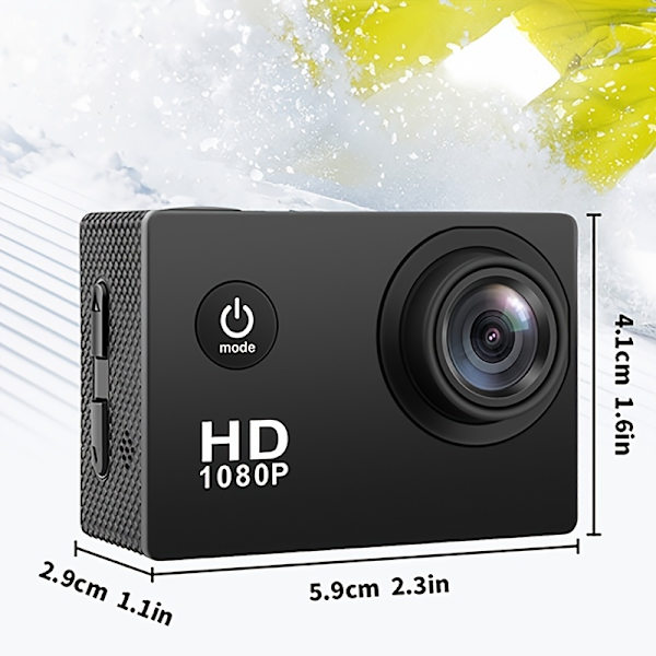 Digitalt Kamera Action Kamera HD 1080P 2 Tommer LCD Skærm 50Mp 140° Bred Vinkel Vandtæt