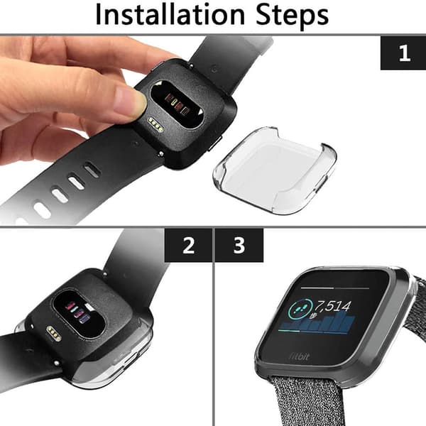 Beskyttelsesetui til Fitbit Versa Lite (sølv)