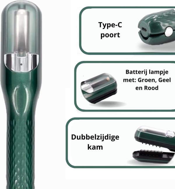 Split Ender til spaltede spidser - Trådløs Split Remover - Split End Trimmer - Mørkegrøn