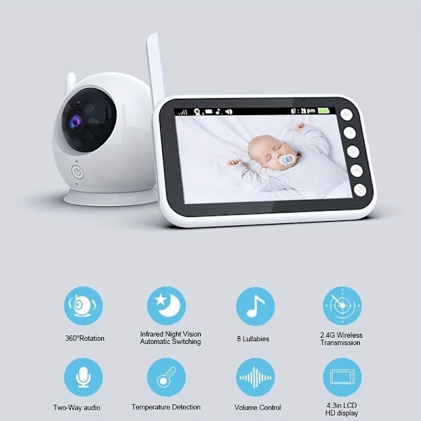ABM100 Babyalarm med infrarød nattesyn og tovejslyd