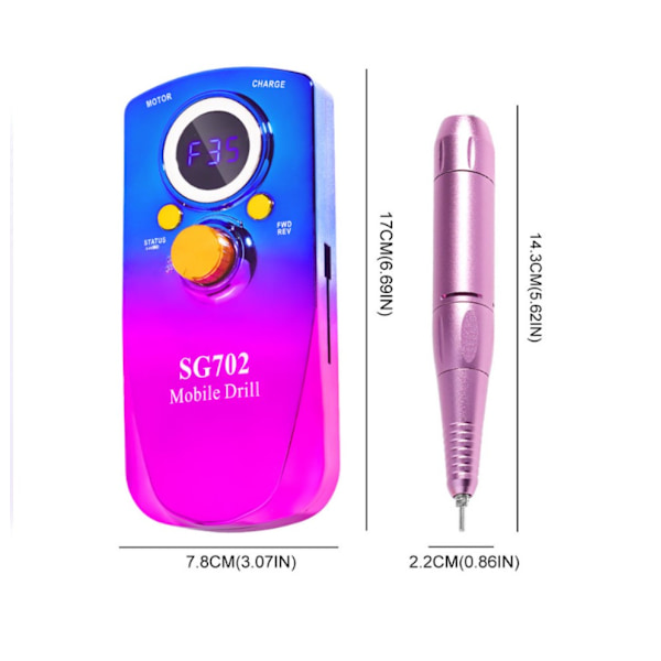 35000 rpm högeffekts elektrisk nagelpolerare set portabel nagelpolerare Gradient Grön