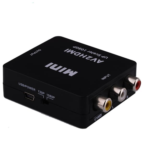 AV til HDMI konverter, HD lydadapter Sort