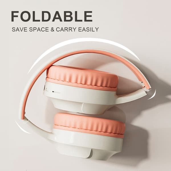 Bluetooth-øretelefoner, gamingheadset, HiFi-stereolyd (beige)