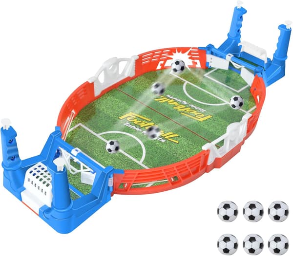 Bordsfotbollsspel, barnleksak med 6 bollar