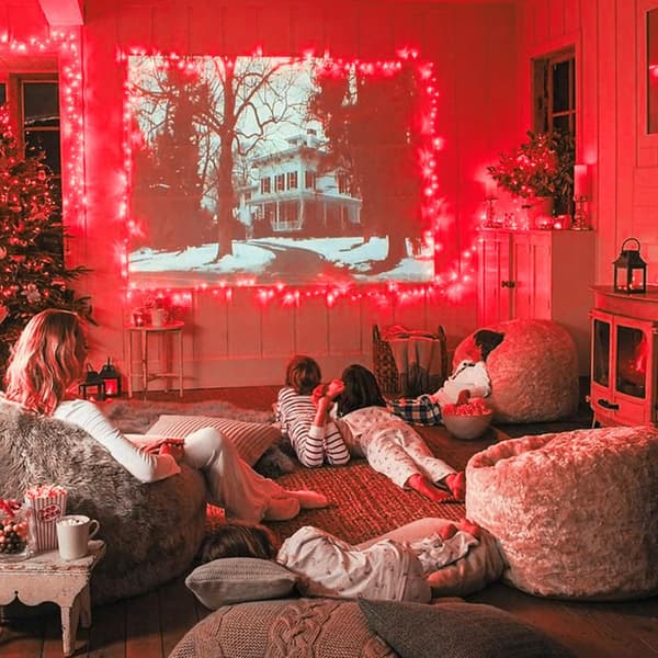 Julelys, LED lyslenke, 20M 200 LED stjernelys, 8 moduser (rødt lys)