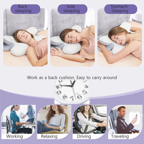 Viskoelastisk nackkudde, Ergonomisk fjärilsformad memory foam som lindrar nacksmärta