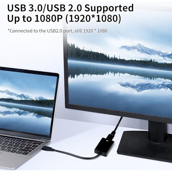 USB till HDMI-omvandlare, HD-videoadapter silver