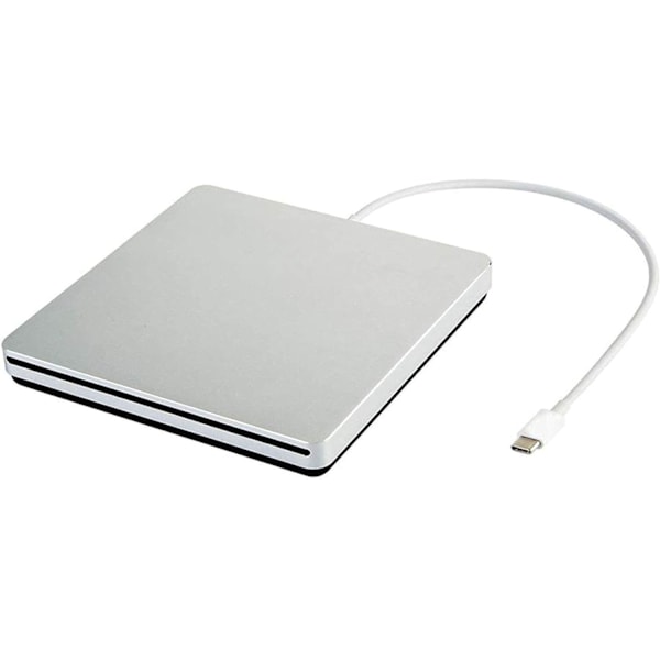 Extern CD/DVD-enhet USB 2.0 Type-C CD DVD Ultratunn Portabel Brännare Slot-typ (Silver)