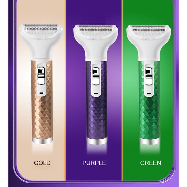 5-i-1 Multifunksjonell Trådløs Elektrisk Barbermaskin Dame Ansikts-epilator Hårfjerner USB Gull
