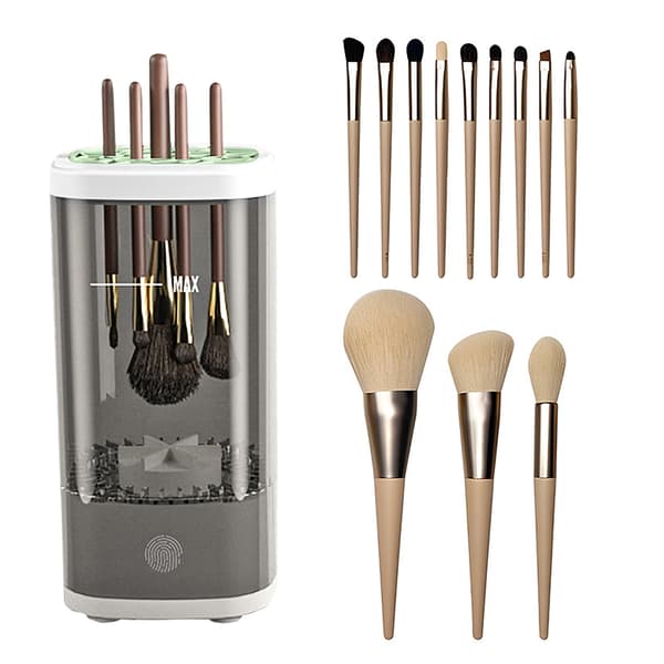 Automatisk makeupbørsterenser (grå)