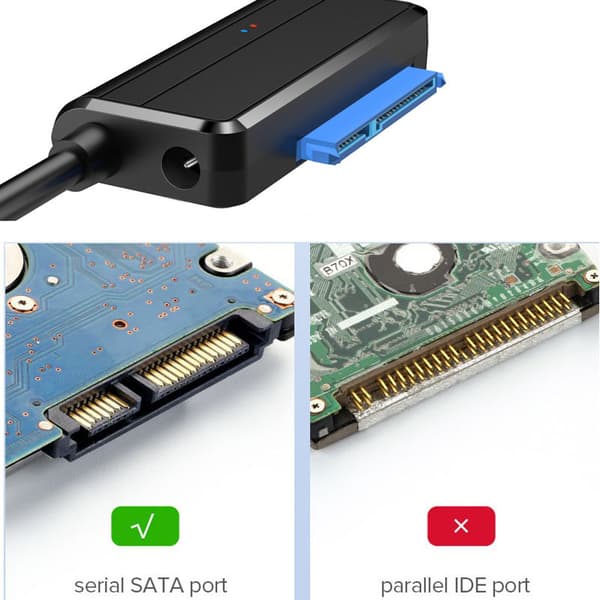 2,5 / 3,5 tommers SSD/HDD harddisk datakabel, SATA til USB3.0 harddiskadapter