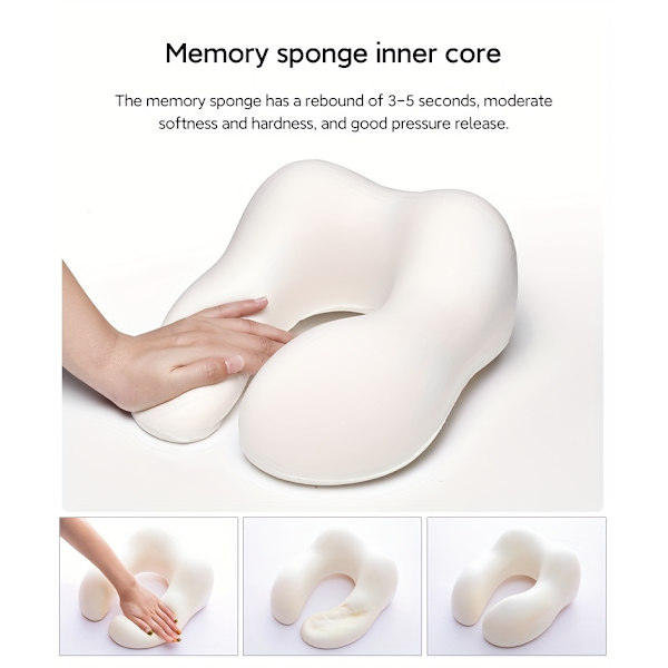 Nackkudde Memory Foam U-formad Resekudde Bekvämt Nack- och Huvudstöd Blå