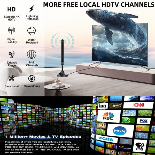 Intern HD Forsterket TV-antenne Dtmb Dvb Antena - T2