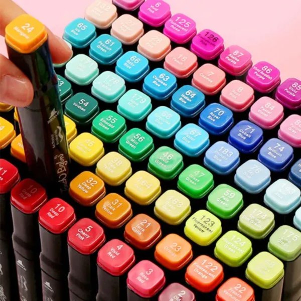 Färgade Markers 168 Enheter Dubbelspets