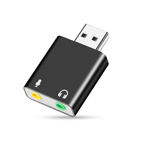 USB 2.0 Eksternt Lydkort 7.1 3D Lydadapter for Windows PC Laptop Hodetelefoner