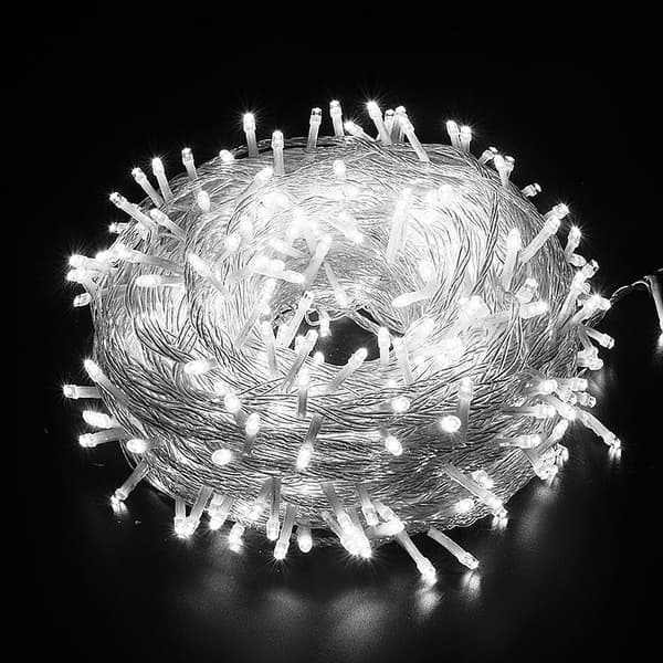 Julelys, LED lyskæde, 100M 2000 LED stjernelys, 8 tilstande (hvidt lys)