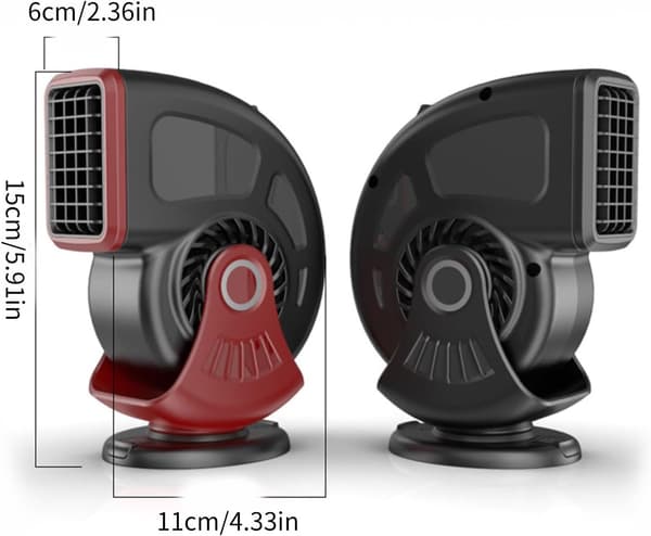 Bilvarmer, 24V bilvindusdefogger og defroster (svart)