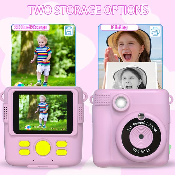 Digitalkamera Barn Instant Print Kamera 32Gb Blå