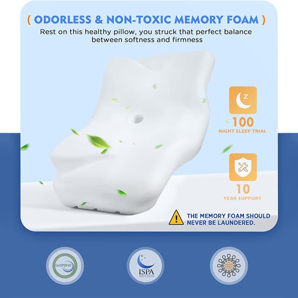 Viskoelastisk Nakkepude, åndbar Memory Foam Nakkepude, Sovekorrigerende Pude (sort)