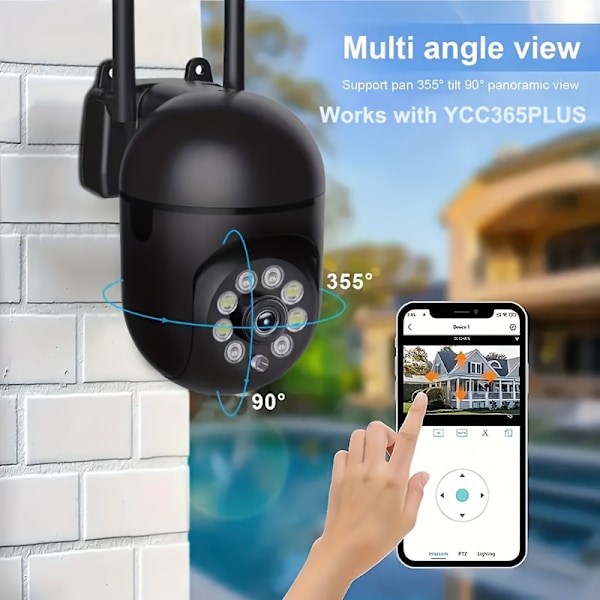 Smart WiFi-kamera med färg Night Vision Inomhus/Utomhus Tvåvägs Audio