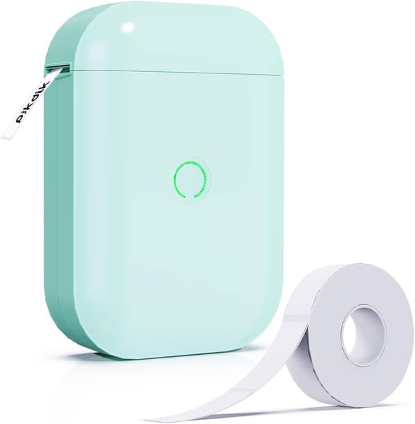 Bluetooth termisk printer med 1 rulle etiketpapir grøn