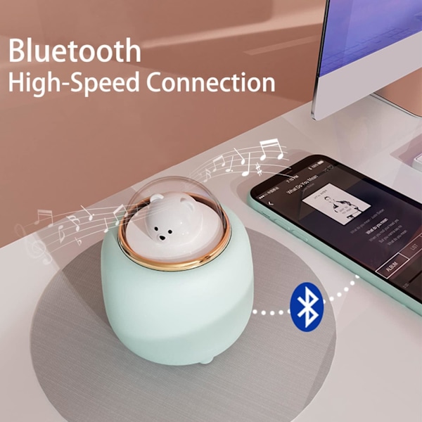 Bluetooth-högtalare med ljus, justerbart dubbelt nattljus, lämplig för söt rumsinredning blå