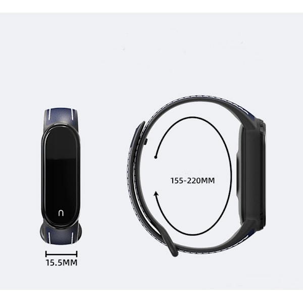 Passar Xiaomi Mi Band 5/6 Läder Ersättningsarmband Blå Och Vit