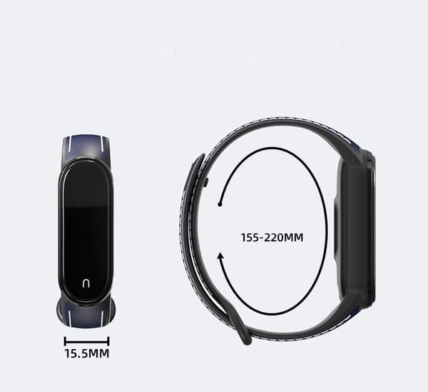 Passer til Xiaomi Mi Band 5/6 Læder Udskiftningsarmbånd Blå og Sort