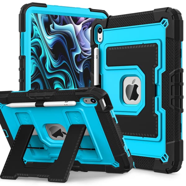 Fodral för iPad 10.2 7:e (2019)/8:e (2020)/9:e (2021) Anti-Fall Ställ (blå)