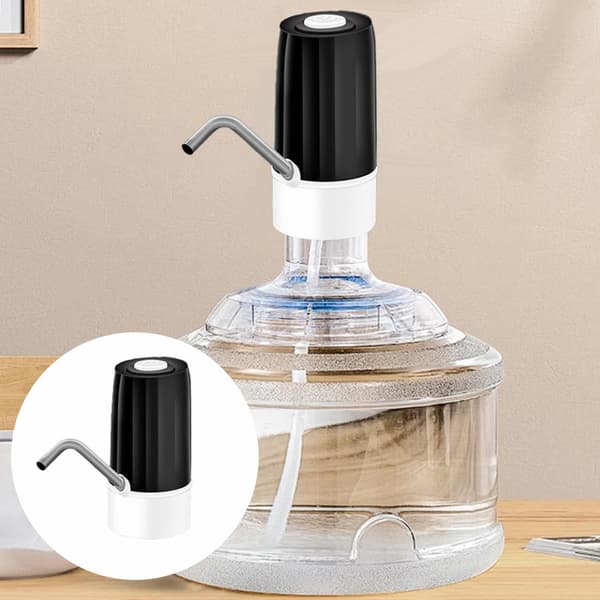 Vattenpump för 5-gallon dunk, med uppladdningsbart batteri (Svart)