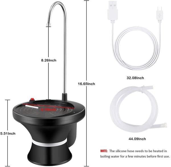 Drikkevandsdispenserpumpe sort, til 1-5 gallon vandkander