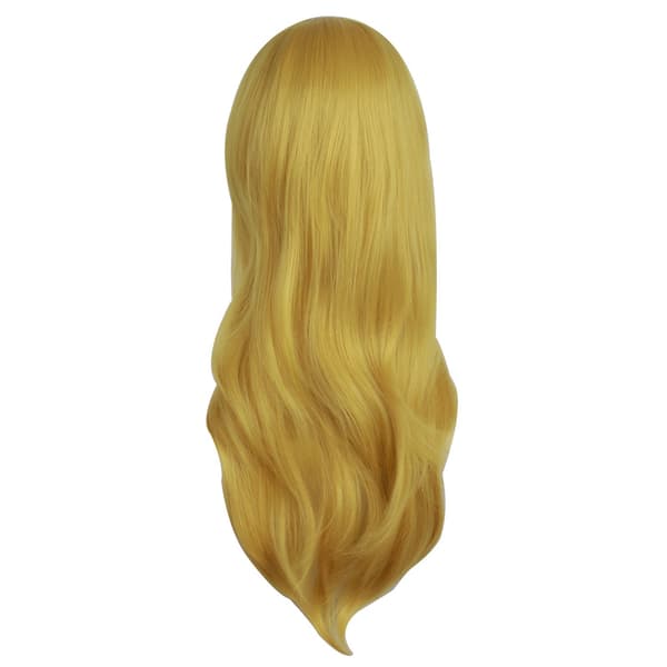 Peruk Anime lång lockig peruk 70CM (Gul)