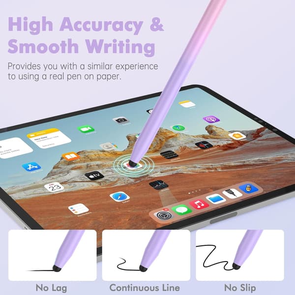 Stylus Pen til iPad/iPhone/Android/Samsung (Lilla-Blå)
