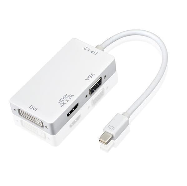 minidp til HDMI/DVI/VGA-konverter, HD-lydadapter Hvit