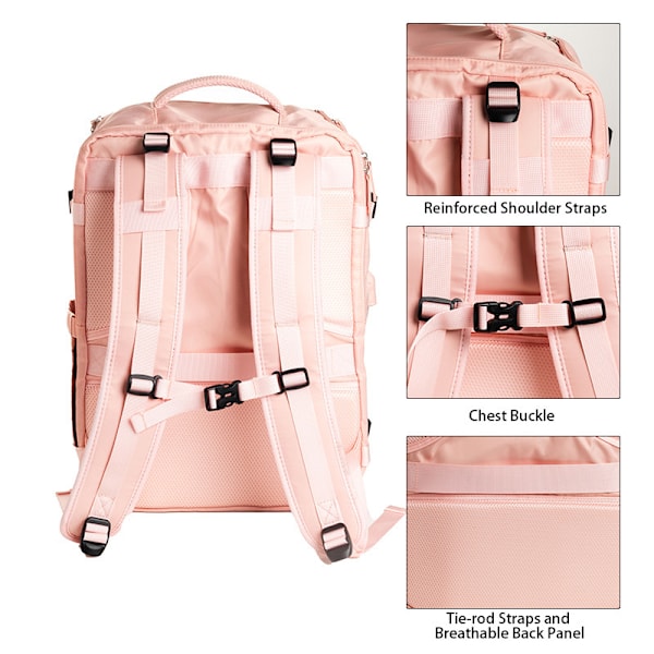 Handbagage Ryggsäck 42*32*20CM Vattentät Ryggsäck, för Resor Vandring Casual Dagsryggsäck svart