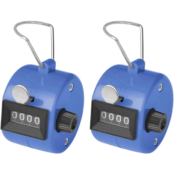 2-pack 4-siffrig ABS Räknare Timer för Sport, Stadion, Tränare och Andra Evenemang (Blå)
