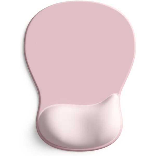 Halkfri musmatta med memory foam och gel-handledsstöd (rosa)