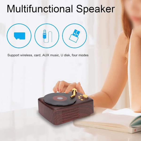 Mini Bærbar Bluetooth Stereohøyttaler Brun