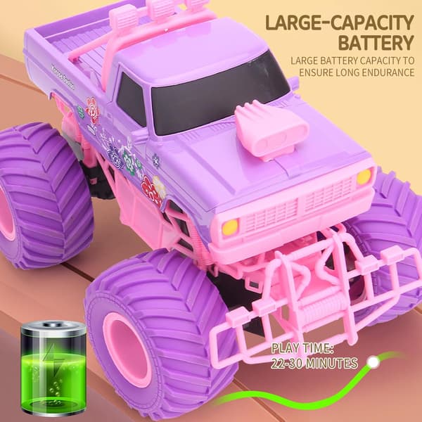 Fjernstyret bil, pink offroad-bil, legetøj til pigegaver