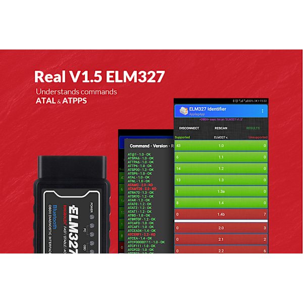 ELM327 Bluetooth Bil OBD2 Diagnostisk Scanner OBDII Auto Felkodsläsare Verktyg