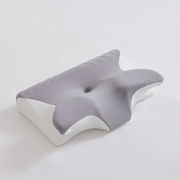 Viskoelastisk nackkudde, Ergonomisk is-silke memory foam som lindrar nacksmärta (Grå)