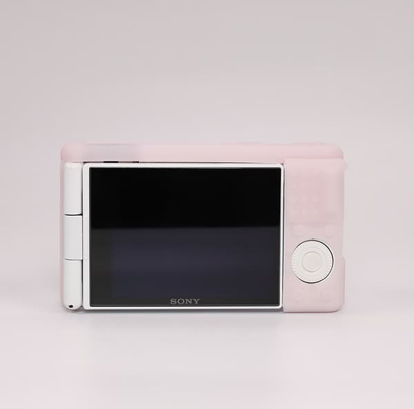 Etui til SONY ZV1 Støtsikkert silikonkameraetui (White-pink)