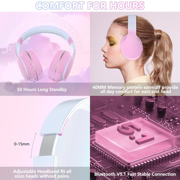 Bluetooth-øretelefoner, stereo (pink)