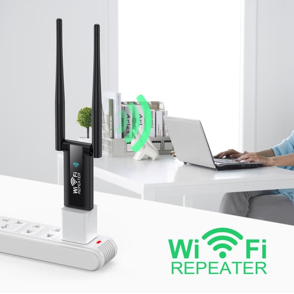 wifi-forlænger, trådløs USB4 signalforstærker 300mbps (sort)